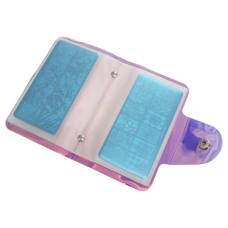 VNC Nail Art Stamp Plate Collection 20 Solts Pink Color Image Plate Organizer for 6X12cm Size Stamping Nail Art Plate - Image 5